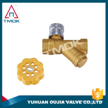 lock with key brass ball valve with strainer forged stainless steel filter 3-way flow control water lead free full port in china